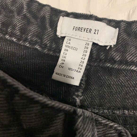 Forever 21 Womens Solid Black High Rise Wide Leg Jeans Denim 29 - Picture 3 of 4